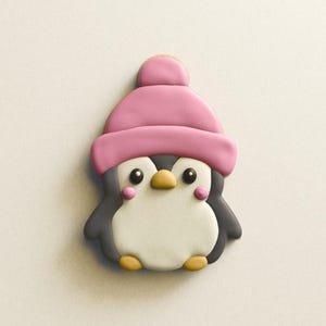 Süßer Pinguin Mit Hut Ausstechform | Weihnachten Ausstechförmchen | Urlaub | Backzubehör | Weihnachten Fondant und Ton Ausstechformen