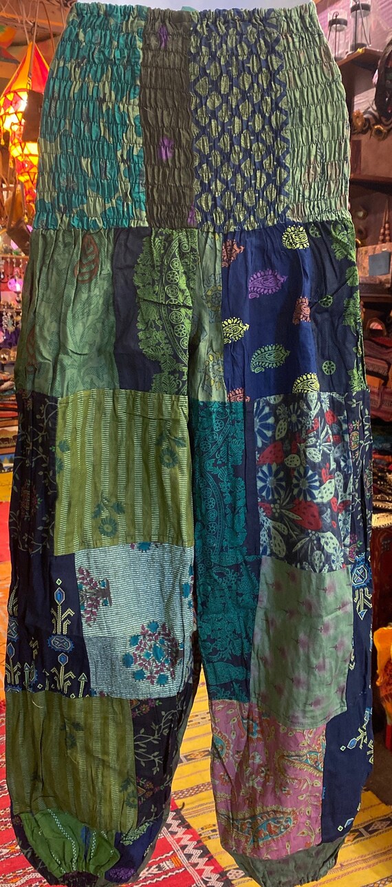 Patchwork Harem Pants with Pockets, Boho Hippie C… - image 5