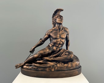 Achilles Statue, sterbend, 25 cm - 10 in, Griechische Statue, Büste Skulptur