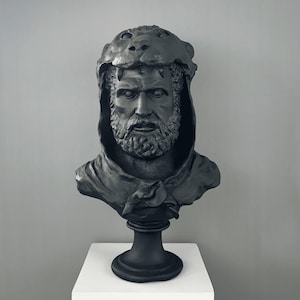Large Hercules Bust Statue, 50 cm - 20 in, Greek Mythology, Hercules Bust Sculpture, Greek Statue, Statue Decor