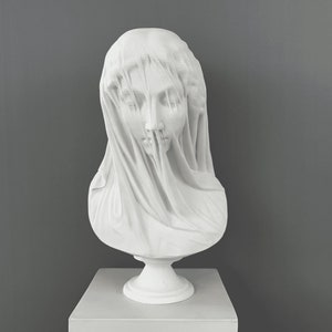 Veiled Lady Bust Statue, 47 cm - 18.5 in, Virgin Mary Bust Sculpture, Statue Decor, Gift for Her