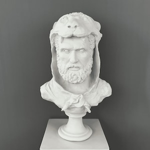 Large Hercules Bust Statue, 50 cm - 20 in, Greek Mythology, Hercules Bust Sculpture, Greek Statue