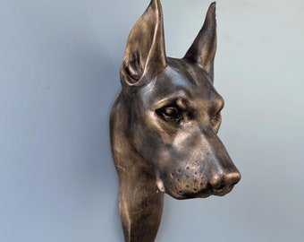 Dobermann Wandskulptur, 29 cm - 11,5 Zoll, Dobermann Geschenk, Wand Dekoration, Wand Kunst, Home Decor