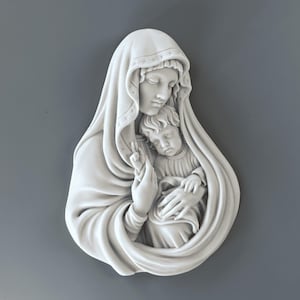 Virgin Mary and Baby Jesus Wall Decor, 25 cm - 10 in, Religious Gift, Wall Art, Home Decor