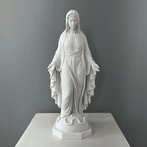 Virgin Mary Bust Statue, 30 cm - 11.8 in, Catholic Gift, Home Decor, Bust Sculpture, Statue Decor