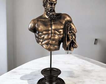 Hercules Bust Statue, 30cm - 11.8 in, Greek Mythology, Sculpture Art Figurine