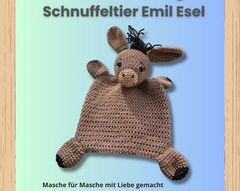 Crochet pattern Emil donkey PDF | Crochet amigurumi comforter & cuddle cloth | DIY baby gift | Farm stuffed animal