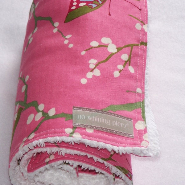 FREE MATCHING WASHIE  Pink Butterfly Coriander Chenille Blanket