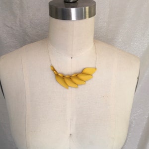 Petal Collection Yellow Leather Necklace image 7