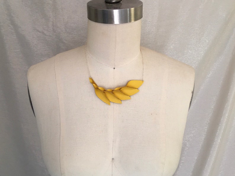 Petal Collection Yellow Leather Necklace image 7