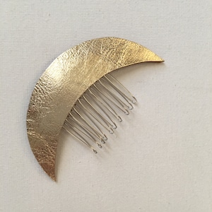 Leather Crescent Moon Celestial hair comb image 5