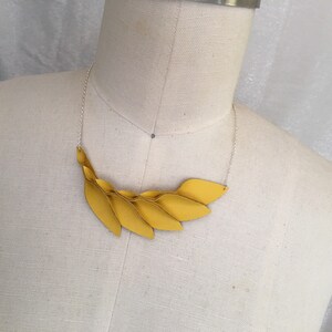 Petal Collection Yellow Leather Necklace image 3