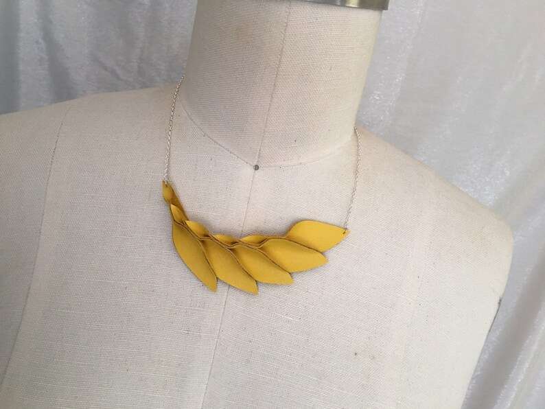 Petal Collection Yellow Leather Necklace image 3