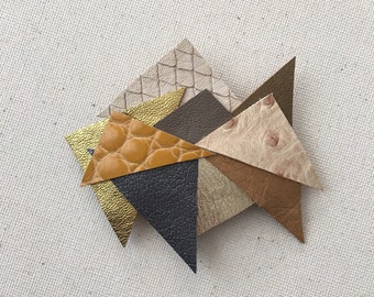 Geometric Leather hair clip