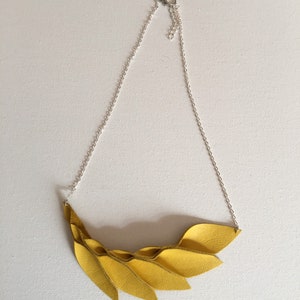 Petal Collection Yellow Leather Necklace image 10