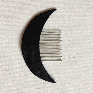 Leather Crescent Moon Celestial hair comb image 8