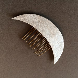 Leather Crescent Moon Celestial hair comb image 4