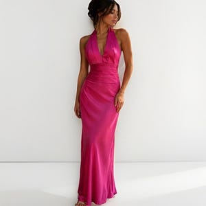 red tulle prom dress Strapless Shiny Tulle Ruffle Prom Dresses with Slit Pink Tiered Ball G –  Viniodress