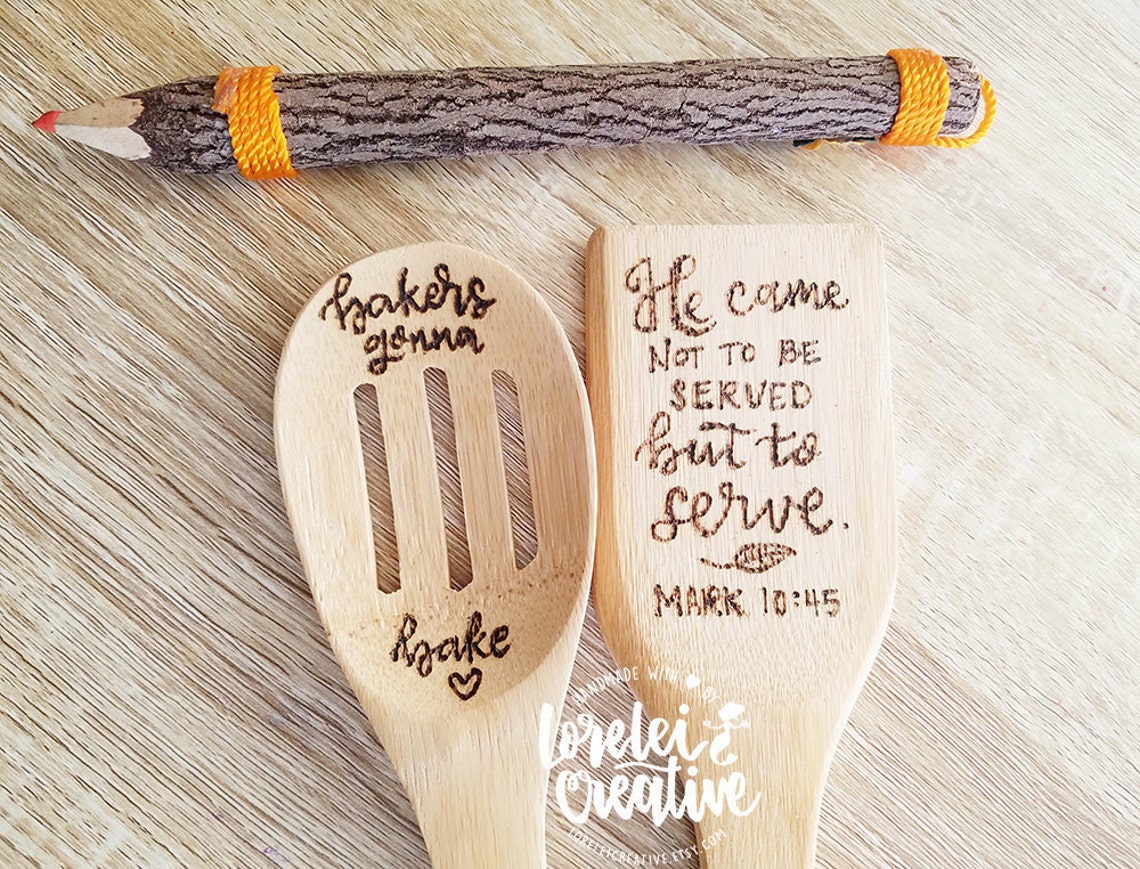 Wooden Spoon Scripture Quote Wood Burned or CHOOSE YOUR SAYING Etsy