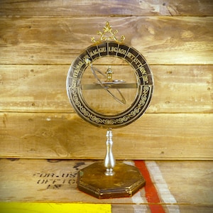 Italian Perpetual Metal Calendar on Hardwood Base