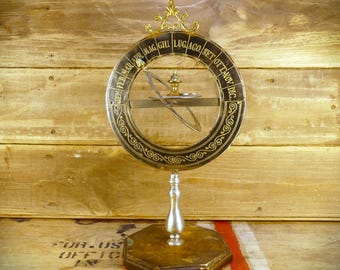 Italian Perpetual Metal Calendar on Hardwood Base