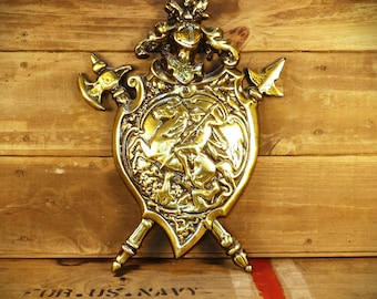Cast Metal Gold-Tone Napoleon Bonaparte Shield / Coat of Arms (Made in Japan)