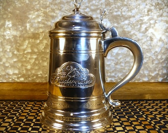 125th Budweiser Anniversary Metal Trophy Stein with Screeching Eagle Topper (Handmade by Shirley in Williamsburg, Virginia)