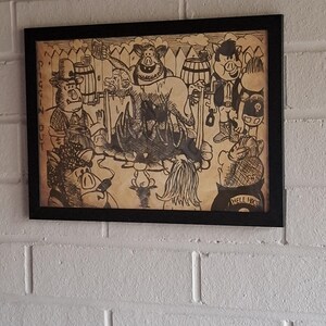 ¡A por todas! Impresión enmarcada de un dibujo original a mano.