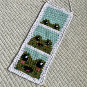 Frog Photo Booth Crochet Tapestry Pattern: Y2K Home Decor (PDF Digital Download)