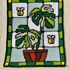 Motif de tapisserie au crochet Monstera : vitrail, bloc de couleur (téléchargement numérique PDF) image 11