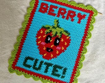 Strawberry Crochet Tapestry Pattern: Beginner-Friendly Berry Decor (PDF Digital Download)