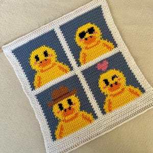 Duck Photobooth Crochet Tapestry Pattern: Beginner-Friendly (PDF Digital Download)