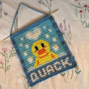Rubber Duck Crochet Pattern - Tapestry Wall Hanging (PDF Digital Download)