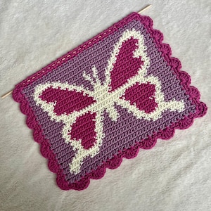 Heart Butterfly Crochet Tapestry Pattern: Y2K Home Decor (PDF Digital Download)