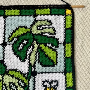 Motif de tapisserie au crochet Monstera : vitrail, bloc de couleur (téléchargement numérique PDF) image 8