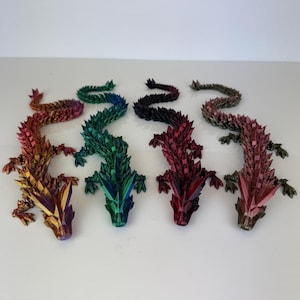 Beweglicher Kristalldrache 3D gedruckt Schreibtischspielzeug Gelenkdrache Spielzeug Kindergeburtstag Geschenk schimmernder Edelsteindrache