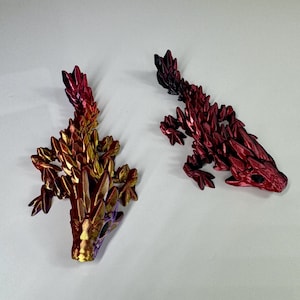 Edelstein Drache Schimmernd Beweglicher Gelenkdrache Fidget Spielzeug Schreibtischspielzeug TikTok 3D-Druck Tiere Stressball Geschenk Kinder