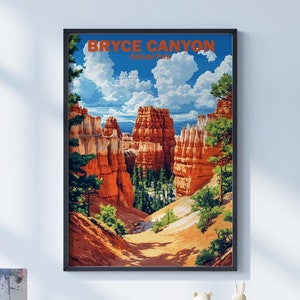 Bryce Canyon National Park Poster File, Digital Download, US National Park Prints, National Parks Digital Files, Travel Gifts