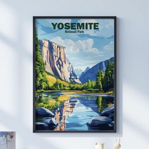 Yosemite National Park Poster File, Digital Download, US National Park Prints, National Parks Digital Files, Travel Gifts