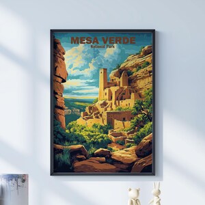 Arquivo PNG/JPG do pôster do Parque Nacional de Mesa Verde, download digital, impressões de parques nacionais dos EUA, arquivos digitais de parques nacionais, presentes de viagem