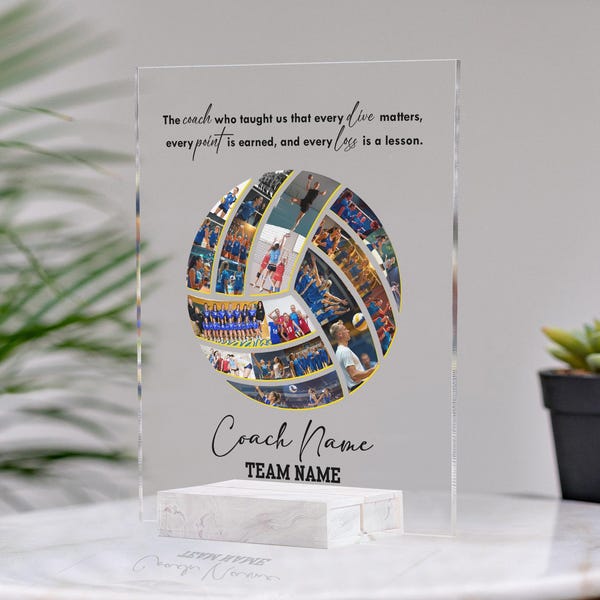 Customized Volleyball Photo Collage Acrylic Plaque Gift For Coach, Volleyball Team Gift, Volleyball  Coach Thank Gift, High School Sport