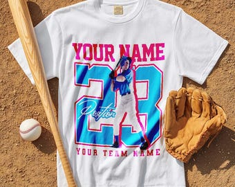 Customized Sport Player Photo PNG, Custom Name And Number Png, Sport Gift, Baseball Player Gift, Personalized Sport Photo, Digital Download