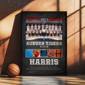 Customized Basketball Team Photo Poster, Basketball Coach Thank You Gift, Basketball Team Gift For Coach, High School Sport, Basketball Gift