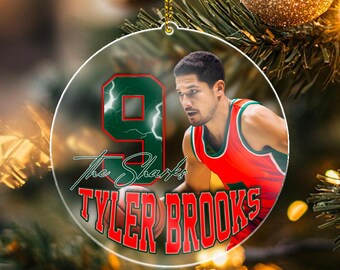 Personalized Basketball Player Photo Ornament With Name Number, Christmas Basketball Ornament, Sport Ornament, Basketball Christmas Decor