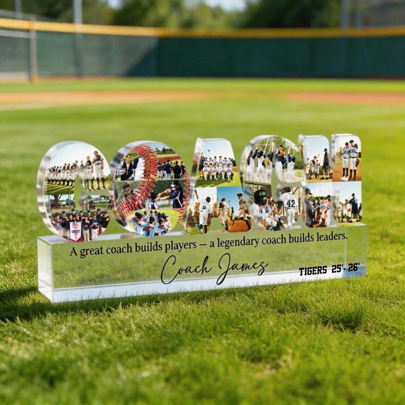 Senior Baseball Gift for Coach, Customized Baseball Photos Collage ...