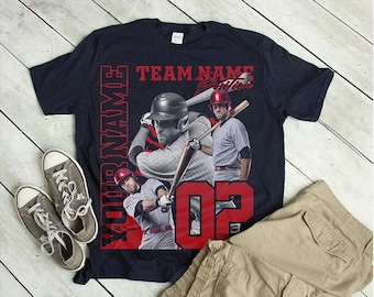 Customized Baseball Photo Collage PNG, Custom Baseball Name And Number Png, Sport Gift, Baseball Player Gift, Digital Download