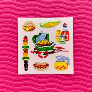 Vintage Sandylion Prismatic Stickers: BBQ Picnic Glitter