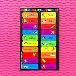 Sandylion Vintage Stickers Kromekote Teachers&#39; Backpatters Maxi Reward Sticker Cute