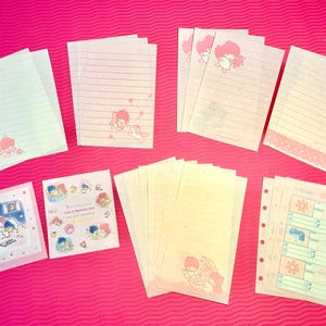 LOTE Vintage Sanrio Little Twin Stars Kiki y Lala Memo Note Lindo papelería kawaii