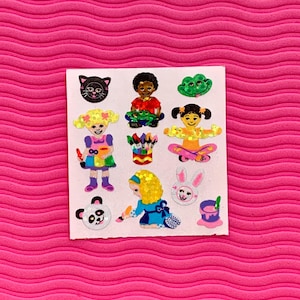 Sandylion Vintage Stickers Prismatic Children Kids Art Craft Mask Glitter Cute